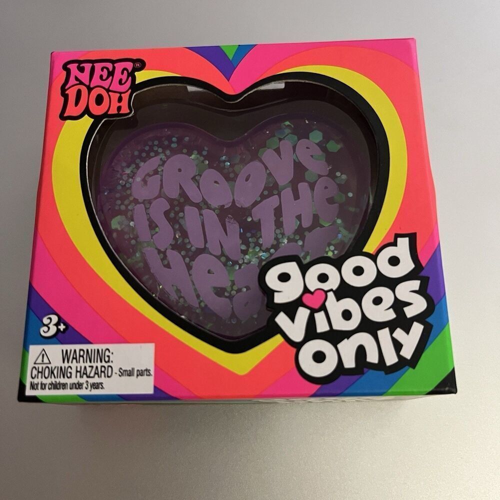 Schylling NeeDoh Good Vibes Only Heart Toy Purple Groove Is In The Heart Nee Doh